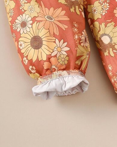 ملابس Jecson لحديثي الولادة للفتيات: ملابس أطفال قطنية ناعمة بأكمام مكشكشة رومبير وسراويل مجموعة خريف لطيفة للخروج في المنزل 0-18 شهرًا in Kuwait