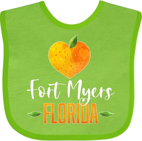 inktastic Fort Myers Florida Orange in Heart Baby Bib in Saudi Arabia
