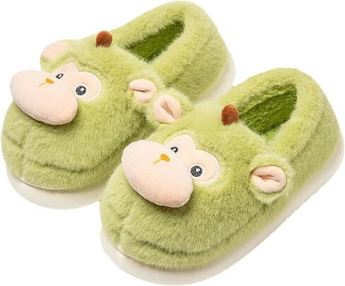 Animal Slippers for Women Cute Monkey Home Fluffy Warm Winter Indoor Men Shoes in Saudi Arabia