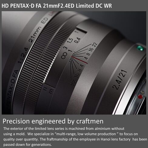 Pentax FA 21mmF2.4ED Limited DC WR Black Ultra-Wide-Angle Single Focus Lens [for use with Full Frame DSLR ] Limited, machined Aluminum Barrel, (28040) in Saudi Arabia