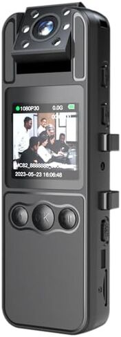 128G4K Body Cam with 180°Rotating Lens,Bike Camera with Audio and Video Recording,Sport Camera with 6hrs Battery,Night Vision,Wearable Cam for Pet,Office,Security Police Law Enforcement (H82-4K-128G) in Kuwait