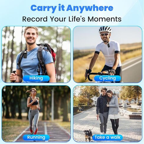 كاميرا الجسم بدقة 4K مع دعم WiFi للرؤية الليلية وعدسة قابلة للدوران 180 درجة كاميرا جيب صغيرة يمكن ارتداؤها كاميرا جيب فيديو وصوت للرياضة الخارجية والدراجة والسفر الشخصي المدني (64 جيجابايت) in Kuwait