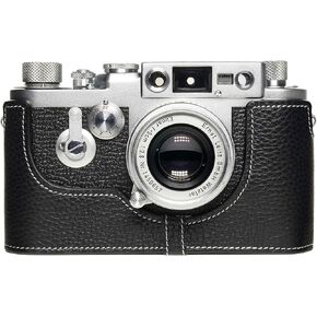 حافظة Leica iiig، حافظة نصف كاميرا مصنوعة يدويًا من الجلد الطبيعي الأصلي من BolinUS لكاميرا Leica iiig (لن تغطي الحافظة عصا السيلفي) (أخضر) in Kuwait
