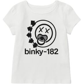 Binky-182 Baby T-Shirt, 100% Cotton, Sizes 3-24m, Unisex-Babies, Rock Band Baby T-Shirt for Blink-182 Fans in Kuwait