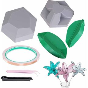 مجموعتان من أدوات إحباط الزجاج الملون للزنبق ثلاثي الأبعاد، قالب تهزهز من الزجاج الملون مع شريط نحاسي لأداة إحباط اليد من الزجاج الملون، نمط زنبق الزجاج الملون in Kuwait