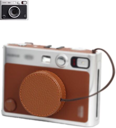 Specially Designed Lens Cap for Fujifilm Instax Mini Evo Camera,UYRUREL Stable and Wear-Resistant Genuine Leather Lens Cap Protects Against Scratches.Borwn in Saudi Arabia