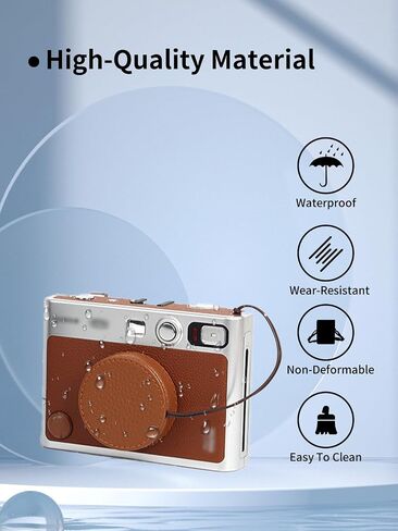 Specially Designed Lens Cap for Fujifilm Instax Mini Evo Camera,UYRUREL Stable and Wear-Resistant Genuine Leather Lens Cap Protects Against Scratches.Borwn in Saudi Arabia