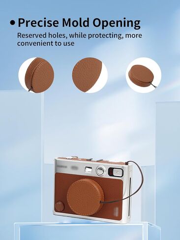 Specially Designed Lens Cap for Fujifilm Instax Mini Evo Camera,UYRUREL Stable and Wear-Resistant Genuine Leather Lens Cap Protects Against Scratches.Borwn in Saudi Arabia