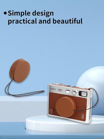 Specially Designed Lens Cap for Fujifilm Instax Mini Evo Camera,UYRUREL Stable and Wear-Resistant Genuine Leather Lens Cap Protects Against Scratches.Borwn in Saudi Arabia
