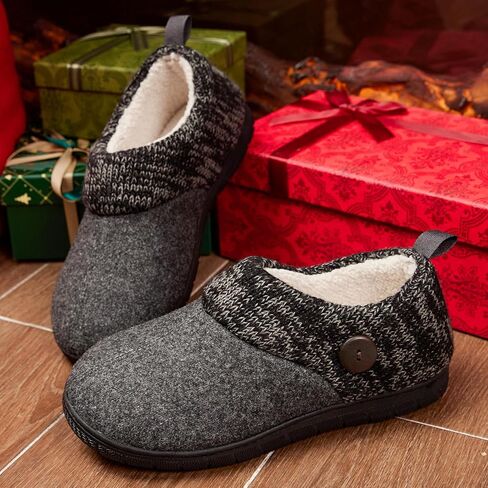 شبشب منزلي مريح من Magtoe للنساء مع بطانة من الصوف المخملي من الإسفنج الذكي - حذاء داخلي منزلي غير قابل للانزلاق للشتاء الدافئ in Kuwait