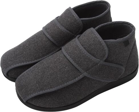 Large Diabetic Shoes for Women Men Wide Slippers with Adjustable Closure, Comfortable Warm Plush Indoor Outdoor Walking Shoes for Swollen Feet in Saudi Arabia