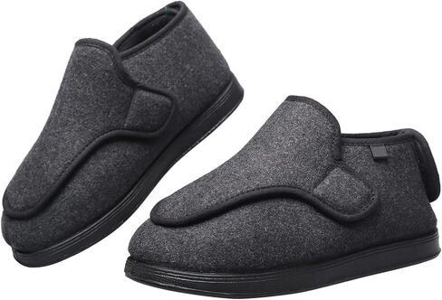 Large Diabetic Shoes for Women Men Wide Slippers with Adjustable Closure, Comfortable Warm Plush Indoor Outdoor Walking Shoes for Swollen Feet in Saudi Arabia