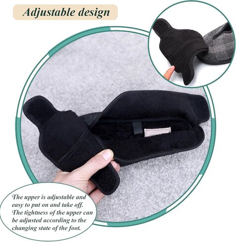 Large Diabetic Shoes for Women Men Wide Slippers with Adjustable Closure, Comfortable Warm Plush Indoor Outdoor Walking Shoes for Swollen Feet in Saudi Arabia