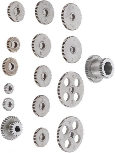 18Pcs Lathe Gear Kit - Metal Exchange Gears Set with Duplex Gears and Motor Belt Pulley for Mini Lathe, HT250 Gray Iron in Saudi Arabia