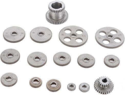 18Pcs Lathe Gear Kit - Metal Exchange Gears Set with Duplex Gears and Motor Belt Pulley for Mini Lathe, HT250 Gray Iron in Saudi Arabia