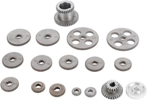 18Pcs Lathe Gear Kit - Metal Exchange Gears Set with Duplex Gears and Motor Belt Pulley for Mini Lathe, HT250 Gray Iron in Saudi Arabia