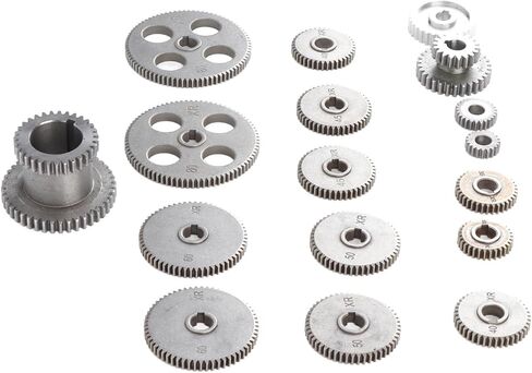 18Pcs Lathe Gear Kit - Metal Exchange Gears Set with Duplex Gears and Motor Belt Pulley for Mini Lathe, HT250 Gray Iron in Saudi Arabia