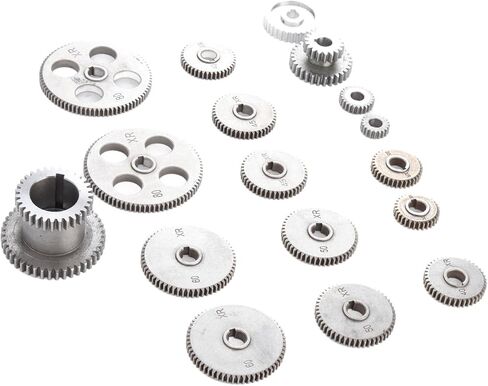 18Pcs Lathe Gear Kit - Metal Exchange Gears Set with Duplex Gears and Motor Belt Pulley for Mini Lathe, HT250 Gray Iron in Saudi Arabia