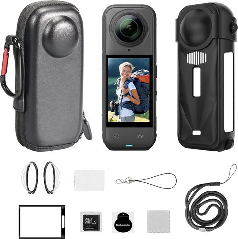 تتضمن ملحقات حماية كاميرا JasonMighty For Insta 360 X5 حافظة كاميرا/حافظة سيليكون/واقي عدسة/زجاج مقسى للشاشة/مجموعة حماية in Kuwait