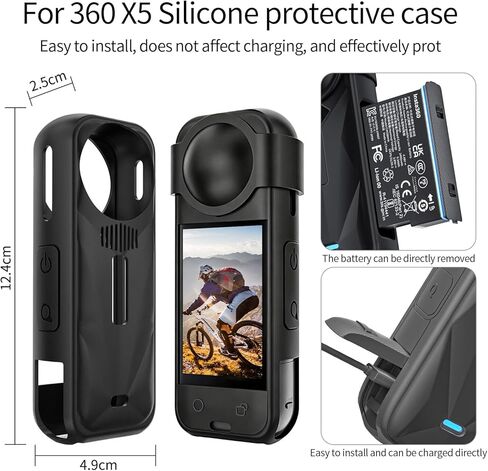 تتضمن ملحقات حماية كاميرا JasonMighty For Insta 360 X5 حافظة كاميرا/حافظة سيليكون/واقي عدسة/زجاج مقسى للشاشة/مجموعة حماية in Kuwait