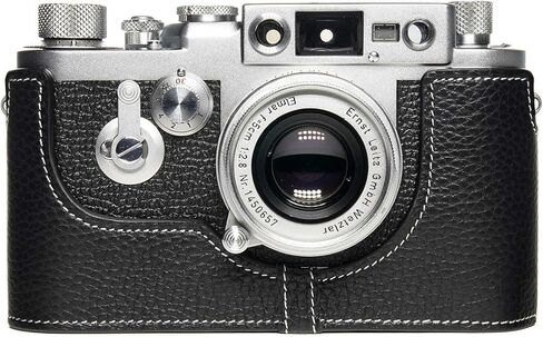 for Leica iiig Case, BolinUS Handmade Genuine Real Leather Half Camera Case Bag Cover for Leica iiig (The Case Will Not Cover The Selfie Stick) Camera (Green) in Saudi Arabia