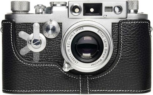for Leica iiig Case, BolinUS Handmade Genuine Real Leather Half Camera Case Bag Cover for Leica iiig (The Case Will Not Cover The Selfie Stick) Camera (Green) in Saudi Arabia