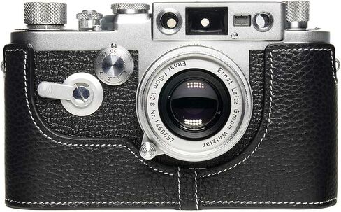 for Leica iiig Case, BolinUS Handmade Genuine Real Leather Half Camera Case Bag Cover for Leica iiig (The Case Will Not Cover The Selfie Stick) Camera (Green) in Saudi Arabia