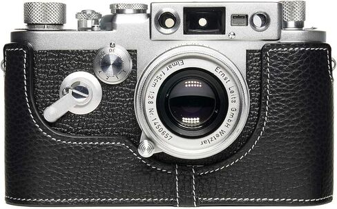 for Leica iiig Case, BolinUS Handmade Genuine Real Leather Half Camera Case Bag Cover for Leica iiig (The Case Will Not Cover The Selfie Stick) Camera (Green) in Saudi Arabia