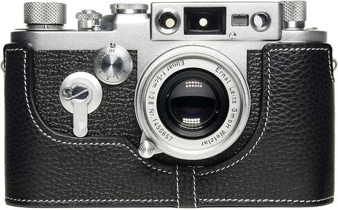 for Leica iiig Case, BolinUS Handmade Genuine Real Leather Half Camera Case Bag Cover for Leica iiig (The Case Will Not Cover The Selfie Stick) Camera (Green) in Saudi Arabia