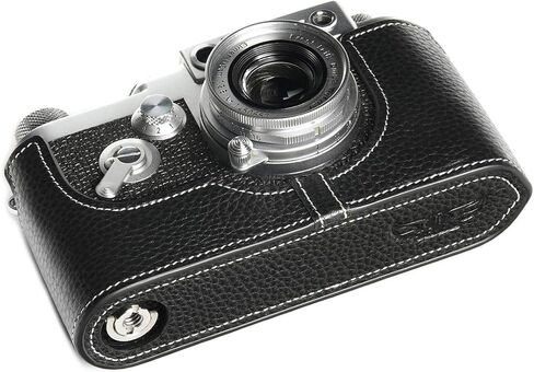 for Leica iiig Case, BolinUS Handmade Genuine Real Leather Half Camera Case Bag Cover for Leica iiig (The Case Will Not Cover The Selfie Stick) Camera (Green) in Saudi Arabia