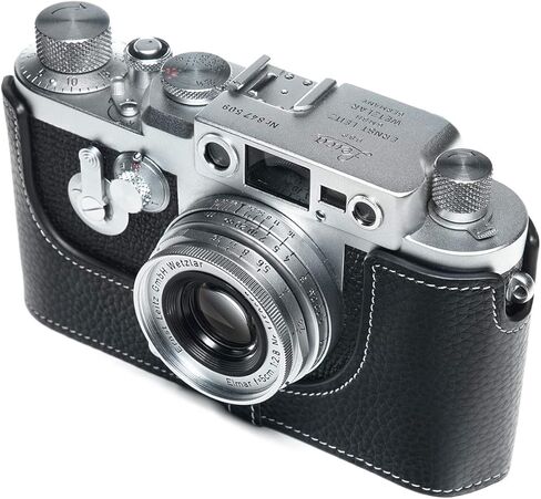 for Leica iiig Case, BolinUS Handmade Genuine Real Leather Half Camera Case Bag Cover for Leica iiig (The Case Will Not Cover The Selfie Stick) Camera (Green) in Saudi Arabia