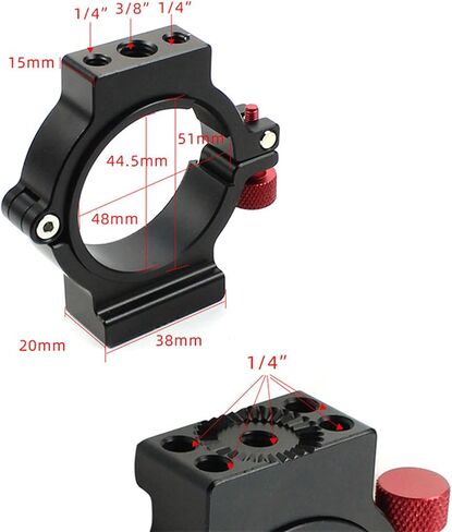 Aluminum Alloy Extension Adapter Microphone LED Video Light Adapter with 1/4 3/8 Screw Hole for Zhiyun Crane 2 Gimbal in Saudi Arabia
