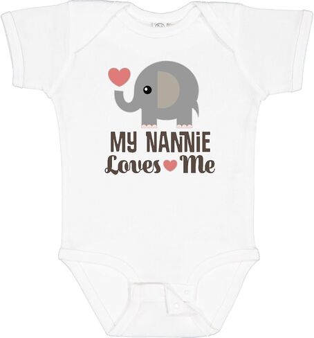 inktastic Nannie Loves Me Grandchild Baby Bodysuit in Saudi Arabia