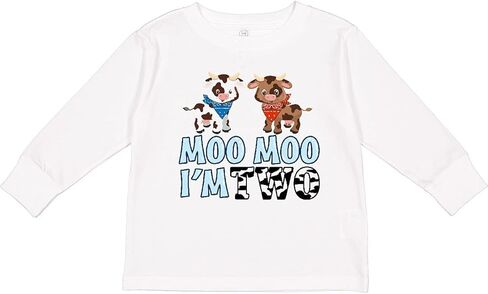 تي شيرت Inktastic Moo Moo I'm 2 مع تي شيرت لطيف بأكمام طويلة للأطفال الصغار من أبقار هولشتاين in Kuwait