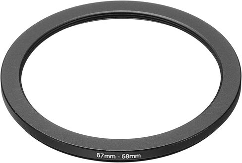 67mm-58mm Metal Step Down Ring, Camera Lens Filter Adapter Ring Aluminum Filter Adapter Ring for Camera Lenses Hood, Black in Saudi Arabia