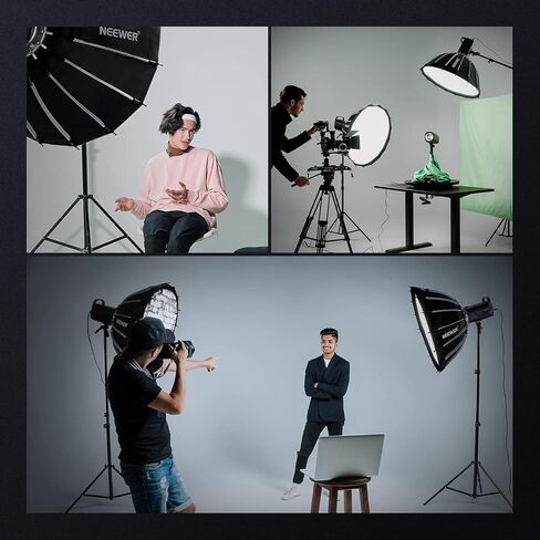 NEEWER Basics Parabolic Softbox Kit, 26"/65cm Bowens Mount Soft Box with Light Diffusers for Studio Photography Video Recording Streaming Lighting Compatible with Godox Compatible with Aputure, NS37P in Saudi Arabia