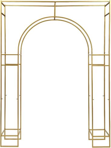 Gold Wedding Arch Backdrop Stand, 7.87ft Tall Geometric Arch Flowers Stand, Square Metal Balloon Arch, Wedding Backdrop Stands for Commercial Events, Photo Booth Backgrounds in Saudi Arabia