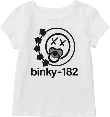 تي شيرت للأطفال من Binky-182، قطن 100%، مقاسات من 3 إلى 24 شهرًا، للجنسين للأطفال، تي شيرت للأطفال من فرقة Rock Band لمحبي Blink-182 in Kuwait