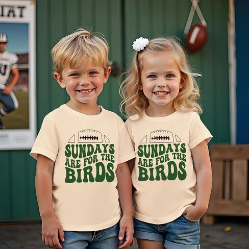 Sundays are for The Birds Football Shirts Toddler Boy Girl Game Day Outfit Short Sleeve T-Shirt Sports Fans Tee Tops in Saudi Arabia
