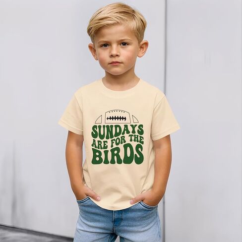 Sundays are for The Birds Football Shirts Toddler Boy Girl Game Day Outfit Short Sleeve T-Shirt Sports Fans Tee Tops in Saudi Arabia