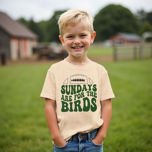 Sundays are for The Birds Football Shirts Toddler Boy Girl Game Day Outfit Short Sleeve T-Shirt Sports Fans Tee Tops in Saudi Arabia