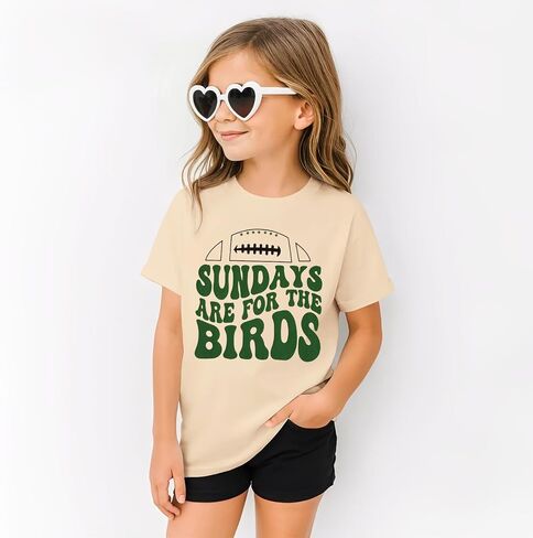 Sundays are for The Birds Football Shirts Toddler Boy Girl Game Day Outfit Short Sleeve T-Shirt Sports Fans Tee Tops in Saudi Arabia