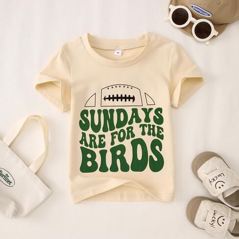 Sundays are for The Birds Football Shirts Toddler Boy Girl Game Day Outfit Short Sleeve T-Shirt Sports Fans Tee Tops in Saudi Arabia