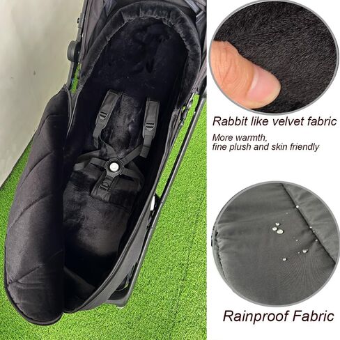 Stroller accessories winter footmuff compatible with Bugaboo Butterfly stroller, warm Socks for Bugaboo Bee stroller, rainproof fabric (Black) in Kuwait