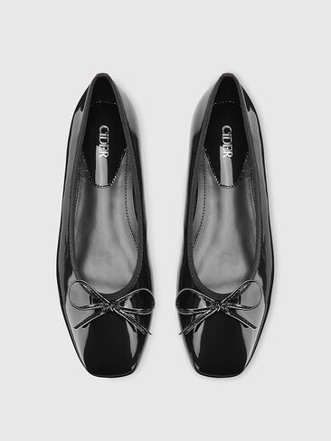 CIDER Bow Decor Square Toe Ballet Mary Jane Flats: Black, 41 in Saudi Arabia