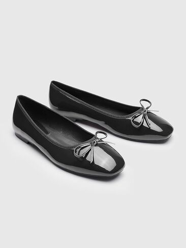 CIDER Bow Decor Square Toe Ballet Mary Jane Flats: Black, 41 in Saudi Arabia