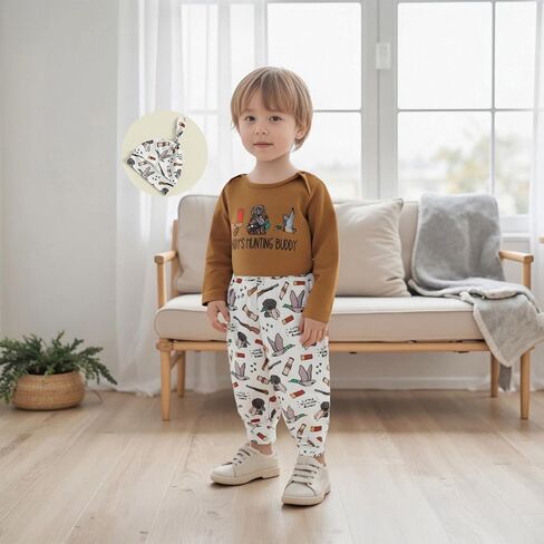 Newborn Baby Boy Hunting Clothes Mallard Duck Deer Print Romper and Pants Set Hat 3Pcs Fall Coming Home Outfit in Saudi Arabia