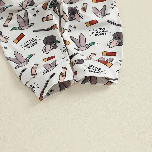 Newborn Baby Boy Hunting Clothes Mallard Duck Deer Print Romper and Pants Set Hat 3Pcs Fall Coming Home Outfit in Saudi Arabia