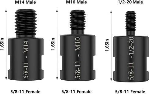 محول أربور لخيط طاحونة الزوايا 5/8"-11، 5/8"-11 إلى M10، M14 و1/2-20UNC للطحن العالمي وآلات التلميع ومرفقات الأدوات الدوارة الكهربائية in Kuwait