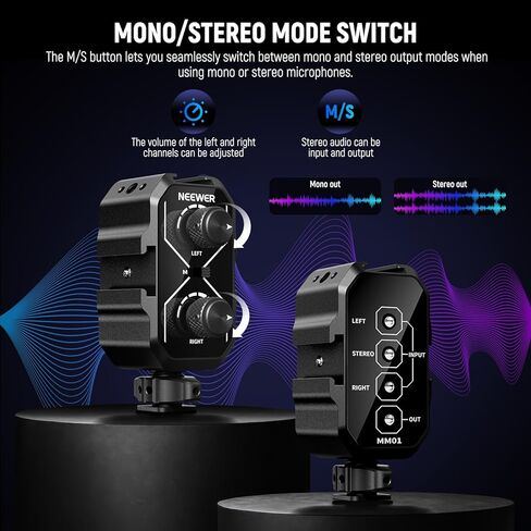 NEEWER CM28 PRO نظام ميكروفون لاسلكي Lavalier Lapel مع علبة شحن + MM01 محول ميكروفون ثنائي القناة لخلاط الصوت، إلغاء الضوضاء 9 ساعات ميكروفون متوافق مع iPhone iPad Android Camera PC in Saudi Arabia